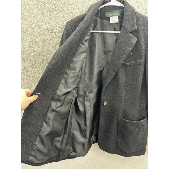 Harve Bernard Womens Jacket Blazer Size 10 Gray Wool Cashmere Single Button Up - Picture 4 of 11